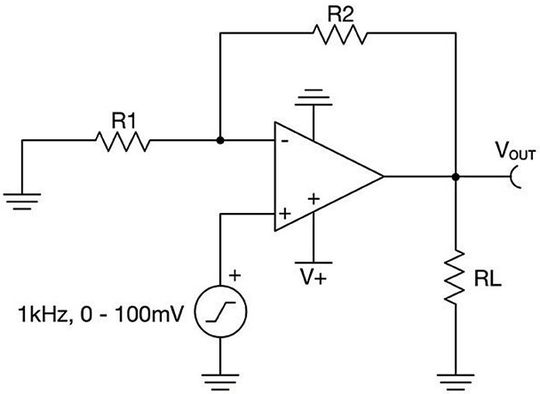 Bild 2: Prinzipschaltbild einer Schaltung zur  Verstärkung von Sensorsignalen.(Bild:  TI)