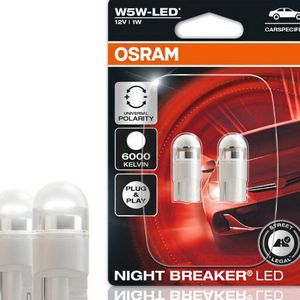 Die neuen W5W-Glassockel-LED ersetzen konventionelle Halogenlampen, die als  Stand-, Positions-, Begrenzungs-, Kennzeichen- und Innenraumleuchten zum Einsatz kommen.(Bild:  Osram)