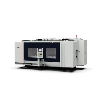 Dank hybridem Maschinendesign eignet sich die neue Werkzeugmaschine BF 12-21D ideal für die wirtschaftliche Bearbeitung von druckgegossenen Aluminium-Karosserieteilen.(Bild:  Schwäbische Werkzeugmaschinen)