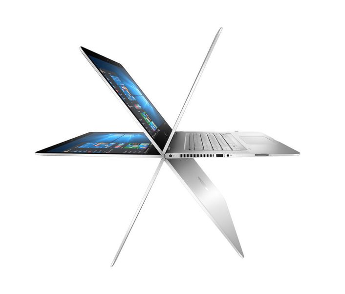Wandlungsfähig: Das 15,6-Zoll-Display ist beim HP Spectre x360 über ein 360-Grad-Scharnier mit der Base-Unit verbunden. (Bild: HP)