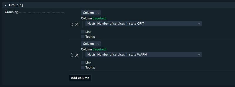 Abbildungen 17: Per Gruppierung lassen sich Views dynamisch in Bereiche unterteilen – nicht immer intuitiv. (Bild: Lang | Checkmk)