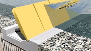 Mobiler Schutz für Venedig: 79 hohle Fluttore richten sich innerhalb von 30 Minuten bei drohendem Hochwasser auf und sperren die Lagune gegen das Mittelmeer ab. Bilder: Ministry of Infrastructure and Transport - Venice Water Authority, concessionary Consorzio Venezia Nuova image archive. (Archiv: Vogel Business Media)