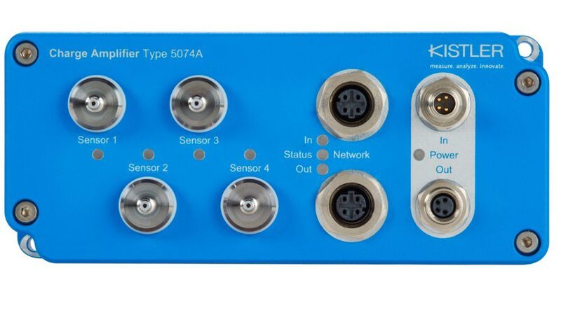 Der digitale industrielle Ladungsverstärker (Typ 5074A) ist laut Kistler derzeit weltweit der einzige Verstärker für quasistatische Messvorgänge mit piezoelektrischen Sensoren an echtzeitfähigem industriellem Ethernet.  (Kistler)