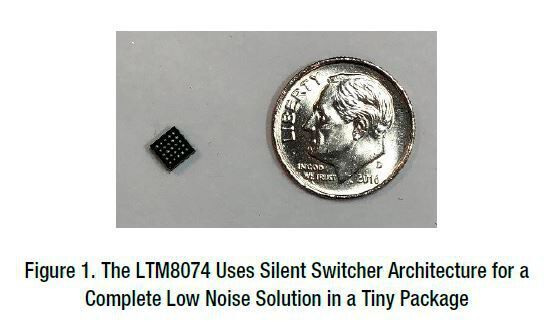 Bild 1: Dank der Silent Switcher-Architektur stellt der LTM8074 eine komplette Lösung mit geringem EMI-Aufkommen und kleinen Abmessungen dar.  (Analog Devices)
