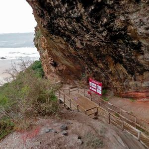 The Matjes River Rockshelter in the Western Cape, South Africa, 540 km east of Cape Town. Eight people who lived here between 10,200 and 3000 years ago contributed DNA to this study.(Source:  Nicholas Wiltshire)