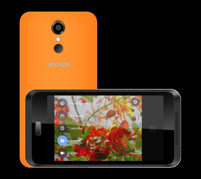 Auf der Rückseite ist der Selfie-Button angebracht. (Bild: Archos)
