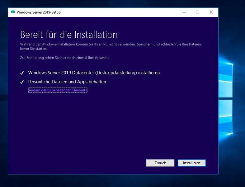 Zwischen den Fenstern der Aktualisierung kann vor dem Start gewechselt werden. (Microsoft / Joos)