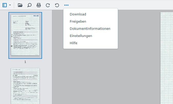 Freigeben und Verwalten von Dokumenten im Document Viewer auf dem Synology-NAS. (Bild: Joos - Synology)