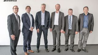 (v.l.) Die Gründungsmitglieder der der BiSS Association e.V.: Jonas Urlaub, Verwaltungsrat bei Kübler, Jörg Paulus, stl. Vorsitzender von Posital, Heiner Flocke, Vorsitzender iC-Haus, Alexander Ehnert, Schatzmeiter von Hengstler, Daniel Kleiner, Verwaltungsrat von Baumer, und Heiko Essinger, Verwaltungsrat von Elgo.
 (Thomas Moebus/Posital)