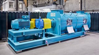 Für die Herstellung von Monocalciumphosphat bietet sich der kontinuierliche Pflugschar-Mischer  an. Hierin werden mehrere Verfahrensschritte kombiniert. (Bild: Gebr. Lödige Maschinenbau )