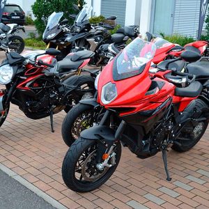 Unter den Teilnehmern waren die Deutschland-Vertreter der italienischen Edelmarke MV Agusta.(Bild:  Dotzler, Dominsky, Lacher, Maderner, Michel, Rosenow, Schweitzer/»kfz-betrieb“)