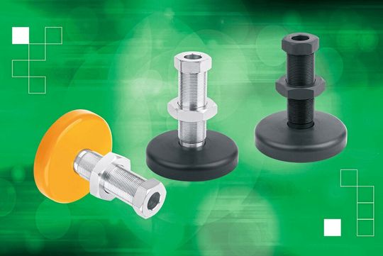 Mit den neuen Maschinenfüssen mit Hohlschraube erweitert Norelem sein Sortiment um eine leistungsstarke Lösung für grosse Maschinen und Anlagen, Robotik und Automatisierung.(Bild:  Norelem)