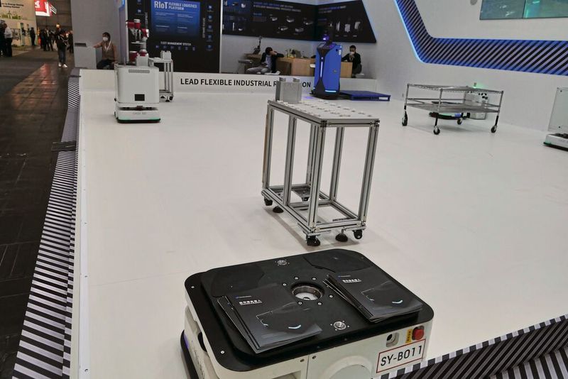 Standard Robots hatte auf der Messe einen ganzen Fuhrpark an autonomen Robotern dabei.  (Bild: Sandro Kipar)