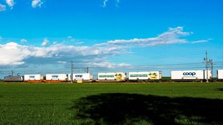 Schienengebundener Transportlindwurm im Testlauf! TX Logistik hat in Schweden einen voll beladenen Zug ausprobiert, der sage und schreibe 838 Meter lang ist. Leider hat er nicht ganz aufs Bild gepasst. Hier aber mehr dazu... (Bild: TX Logistik / K. Dudzik)