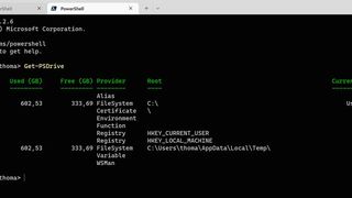 Die Registry kann in Windows auch als PowerShell-Laufwerk angesprochen werden. (Bild: Joos (Screenshot))