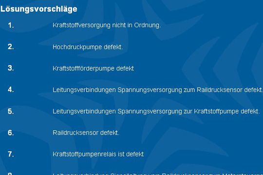 Die Bildschirmoberfläche das AVL Ditest Scout ist übersichtlich strukturiert. Links oben gibt der Anwender den Fehlercode oder die Symptombeschreibung ein. Im blauen Feld (mitte) bekommt er die möglichen Lösungsvorschläge angezeigt. (Archiv: Vogel Business Media)