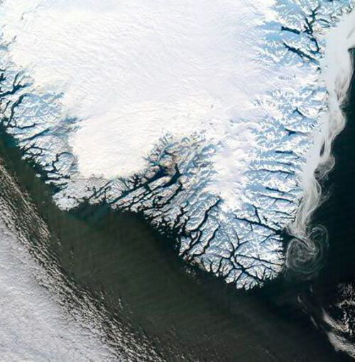 Much of the southern Greenland Ice Sheet, shown here, will melt irreversibly if we emit about 1000 gigatons of carbon, according to models in a new Geophysical Research Letters study. Much of the southern Greenland Ice Sheet, shown here, will melt irreversibly if we emit about 1000 gigatons of carbon, according to models in a new Geophysical Research Letters study.