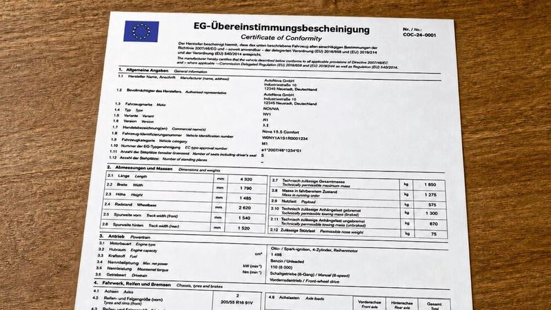 Wer ein Auto exportiert, kann eine CoC gut gebrauchen.(Bild:  Sp-x/KI-generiert)