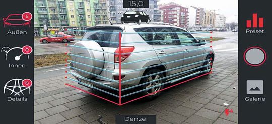 Die App erfasst das Auto im Bild und isoliert die Bilddaten vom Hintergrund.(Bild:  intelligent System)