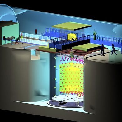 Schematischer Aufbau des Double-Chooz-Detektors zum Antineutrino-Nachweis. (Bild: Double-Chooz-Kollaboration)
