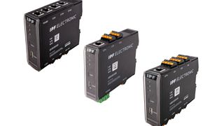 System von IPF für das Energiemonitoring und die Produktions-/Prozessdatenerfassung: Das IIoT-Gateway links, das Energiemessmodul (Mitte) sowie das I/O-Modul, mit dem sich die analogen und digitalen Schnittstellen des Gateways erweitern lassen. (Bild: IPF Electronic GmbH)