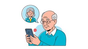 Laut Bitkom-Umfrage nutzen 19 Prozent der Befragten ab 65 Jahren E-Mail, Chat oder  Messenger für die Kommunikation mit ihren Ärztinnen und Ärzten. (Bild: © Robin - stock.adobe.com / KI-generiert)