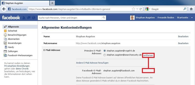 ... ist leider nicht möglich. Es fehlt ein entsprechender Link, wie er bei den externen E-Mail-Adressen zu sehen ist. (Archiv: Vogel Business Media)