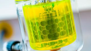 Der Enzymreaktor aus nächster Nähe: In der Flüssigkeit versehen die Enzyme ihre Arbeit. (Bild: Damian Gorczany)