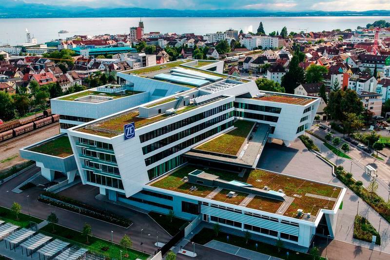 Hauptsitz des Zulieferers ZF in Friedrichshafen am Bodensee. Hauptsitz des Zulieferers ZF in Friedrichshafen am Bodensee.