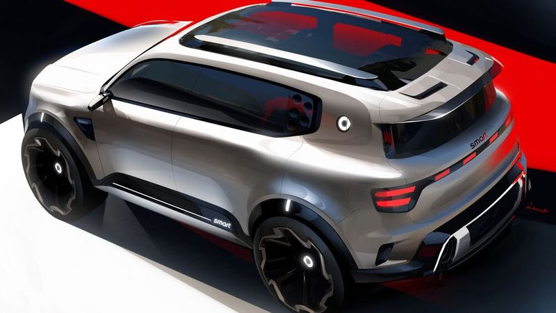 Die Skizzen versprechen ein robustes und dynamisches Design des #5. (Bild: Smart)