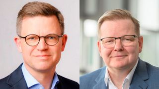 Dirk Weimann (l.) und Andreas Zenk übernehmen neue Positionen im deutschen Verkauf von Volkswagen Nutzfahrzeuge: jeweils in leitender Funktion im Aftersales-Geschäft sowie im Großkundenvertrieb. (Bild: Volkswagen AG)