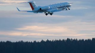 Ziel der Messkampagne mit dem Forschungsflugzeug HALO ist die arktische Tropopausenregion (Foto: Andreas Minikin, DLR)