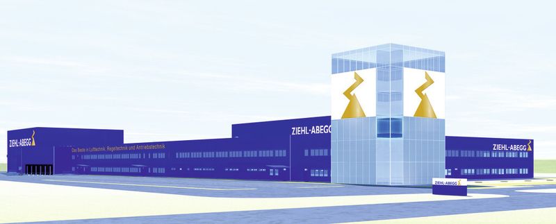 So soll das neue Antriebstechnik-Werk von Ziehl-Abegg nach der Fertigstellung Ende des Jahres aussehen. (Bild: Ziehl-Abegg)
