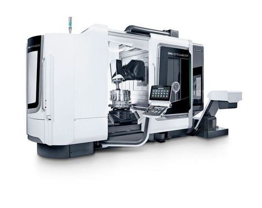 Die «DMC 125 FDS duoBLOCK» mit integriertem Palettenwechsler gehört zu den meistverkauften Maschinen in der Luftfahrtindustrie und setzt in vielen Anwendungen eine Benchmark hinsichtlich Stabilität und Produktivität.(Bild:  DMG Mori)