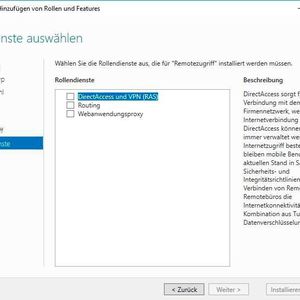 DirectAccess wird als Rollendienst der Serverrolle „Remotezugriff“ installiert.