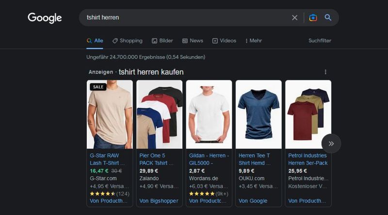 Beispiel einer bezahlten Produktanzeige 