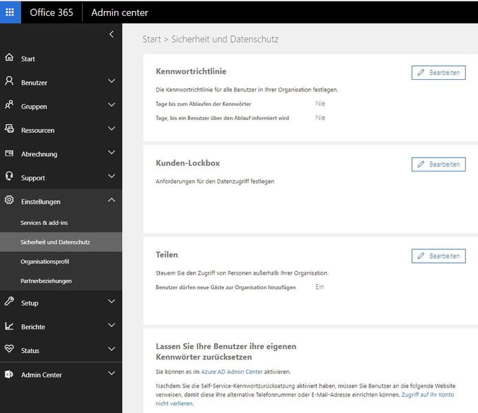 Office 365 bietet verschiedene Sicherheitseinstellungen für Benutzerkonten. (Th. Joos)