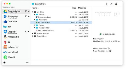 Wer mehr als eine Cloud-Speicherlösung verwendet, kann diese zum Beispiel mit dem Tool ExpanDrive miteinander verbinden und wie ein Laufwerk in Windows nutzen.(Bild:  ExpanDrive)