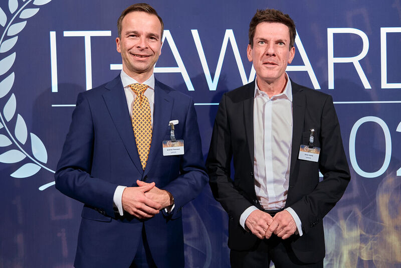 Andreas Thomasch (links) und Dieter Stehle von Lenovo. (Bild: krassevideos.de / VIT)