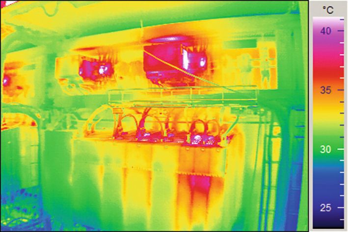 Eine grobe Überprüfung einer Schaltschrankklimatisierung kann auch mittels IR-Thermografie erfolgen. (Rittal)