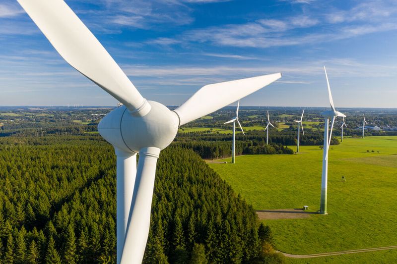 There are two types of wind turbines: horizontal-axis wind turbines (HAWT) and vertical-axis turbines. This picture shows a horizontal-axis wind turbine, which is commonly used.  (Source: engel.ac - stock.adobe.com)