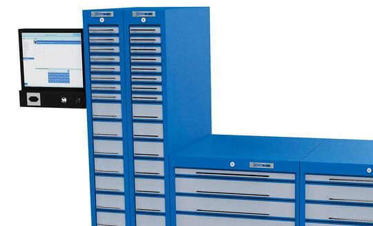 Wenn man Werkzeugausgabe-Systeme mit MES-Tools verknüpft, so wie es Bedrunka+Hirth in Partnerschaft mit Sack EDV-Systeme gemacht hat, profitiert man vom automatischen Datenaustausch zwischen Werkzeugmanagement und MES-Ebene.(Bild:  Bedrunka+Hirth / Sack EDV Systeme)