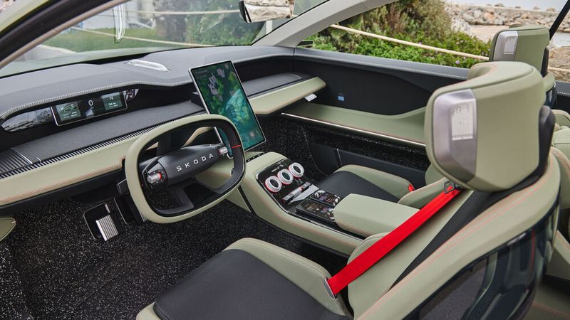 Auch das Interieur der Studie hat Skoda neu gestaltet. (Bild: Skoda)
