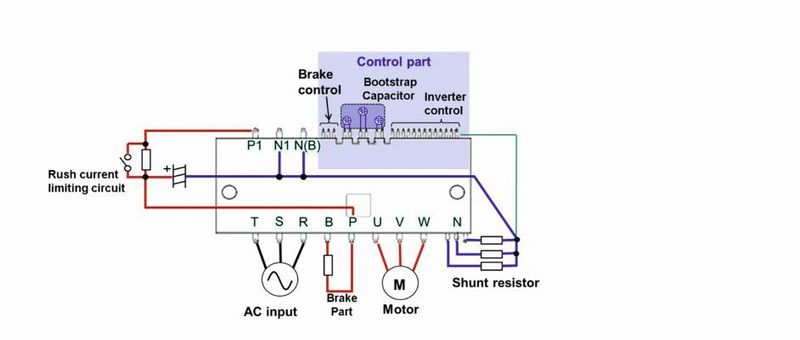 Bild 9: Zuordnung der Anschlüsse des DIPIPM+. (Bild: Mitsubishi Electric)