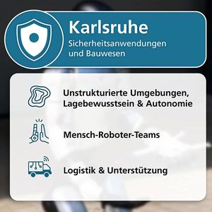 Fokus auf Sicherheit: In Karlsruhe stehen Rettungseinsätze, das Lagebewusstsein und die Kooperation von Mensch und Maschine im unstrukturierten Gelände im Mittelpunkt.(Bild:  Fraunhofer IOSB)