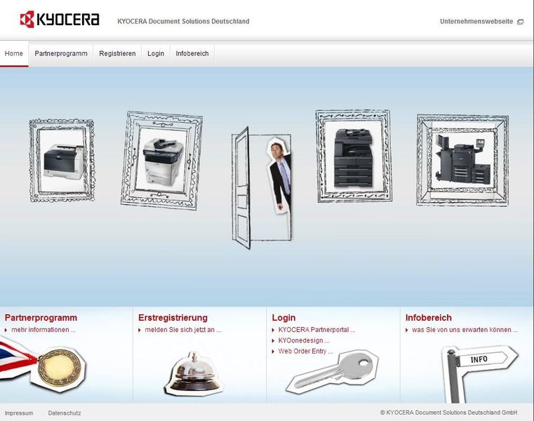 In Form eines Erklärvideos werden auf der Webseite die Produkte und Benefits von Kyocera vorgestellt. Zu dem (personalisierten) Film gelangen Kunden auch über einen Link auf dem Direct-Mailing. (Bildquelle: KYOCERA)