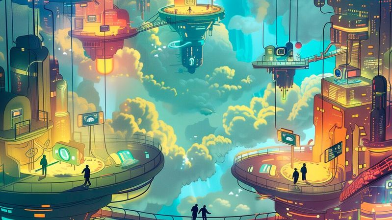 Multi-Cloud-Strategien bilden die Brücken in Zeiten steigender geopolitischer Risiken.(Bild:  Midjourney / KI-generiert)