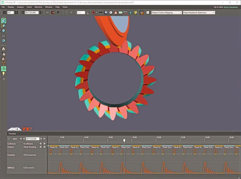 Das Softwarepaket der GCX Linear wurde auf das Schleifen von Verzahnungswerkzeugen ausgerichtet. Es enthält Design, Optimierung, 3D-Simulation, Programmierung der Schleifsequenzen und mehr. (Anca)