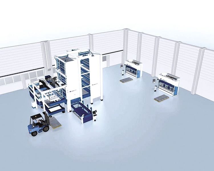 Bild 5: Trustore optimiert den Materialfluss und erleichtert die Arbeit. Die Auslastung steigt, gleichzeitig sinkt der Platzbedarf drastisch.  (Bild: Trumpf)
