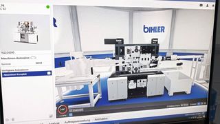 Die virtuelle Animation der neuen Fertigungslösung setzt Schnöring gezielt für Demonstrationen und Schulungen ein.  (Bild: Bihler)